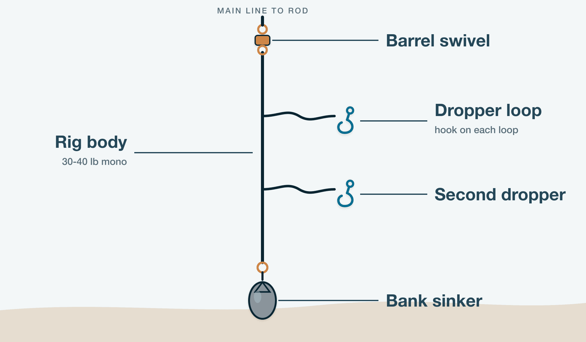 Diagram of the Double Drop Rig (Chicken Rig)